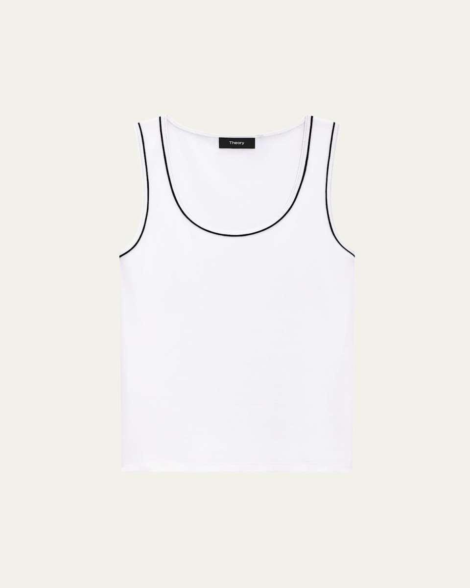 Ribbed Scoop-Neck Tank Top